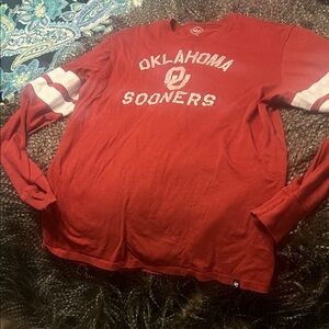 47 Brand Red Oklahoma Sooners Long Sleeve Tee